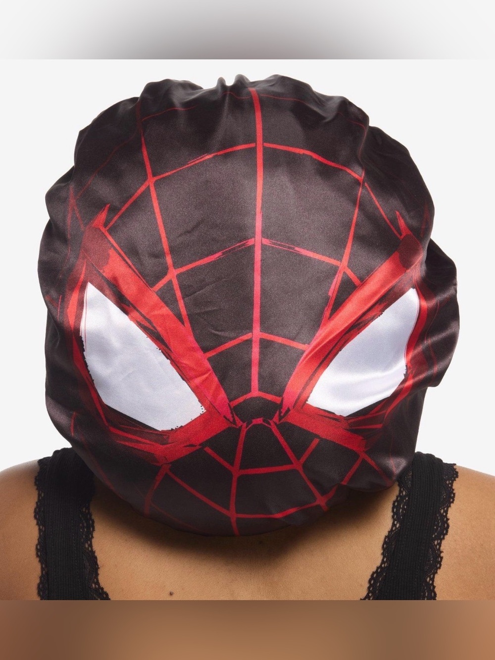 Marvel Black and Red Spider-Man Reversible Sleep Bonnet- New